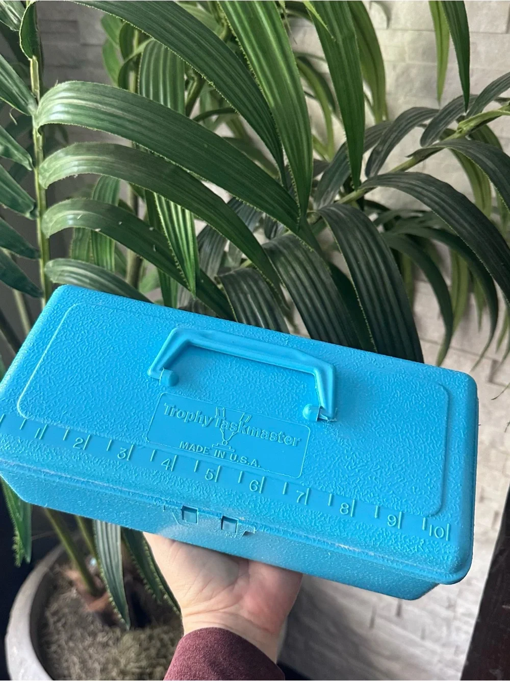 Trophy Taskmaster 1970’s Midcentury Vintage Turquoise Plastic Tool Box Case